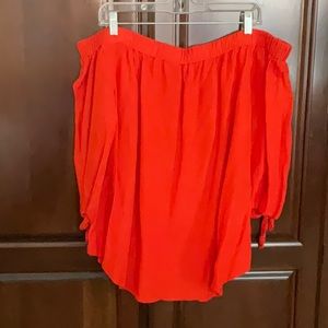 OLD NAVY Off-The-Shoulder Linen Blend Top in Orange - Size 1X
